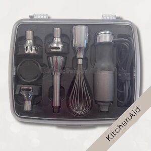 KitchenAid 5-Speed Hand Blender Set w/ Attachments, Case & Mixing Measure Cups